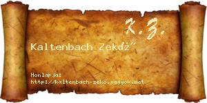 Kaltenbach Zekő névjegykártya